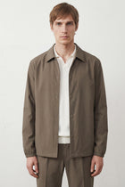 Overshirt Tecnica con Bottoni a Pressione Verde