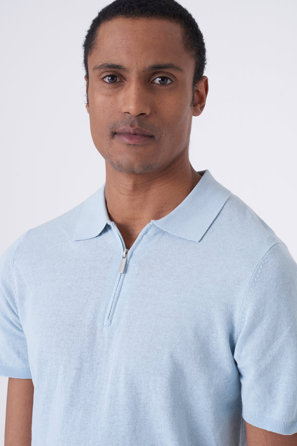 Polo in cotone con zip