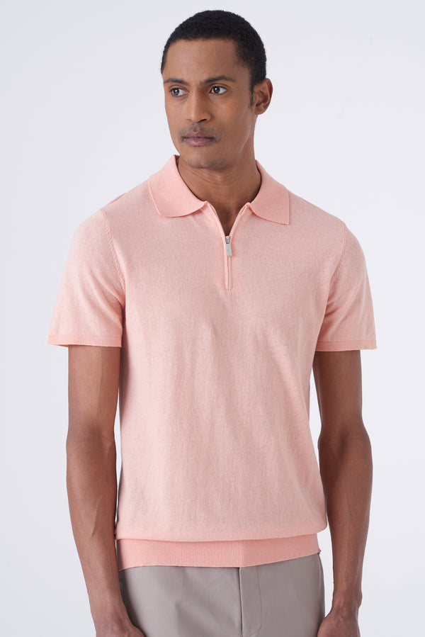 Polo in cotone con zip