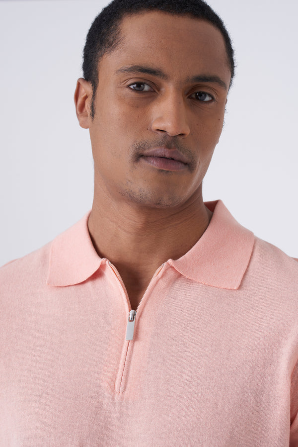 Polo in cotone con zip