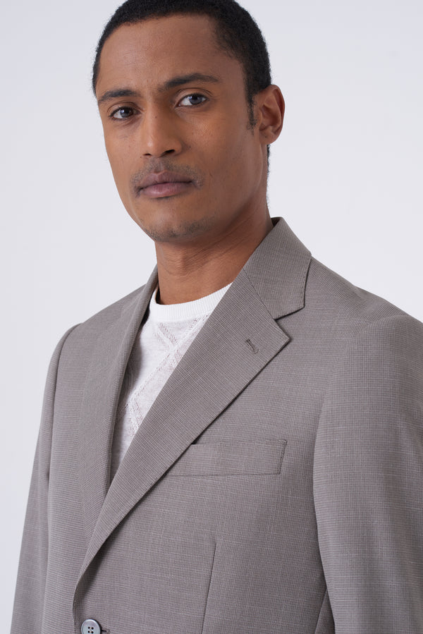 Abito in tessuto operato con bavero classico Regular fit