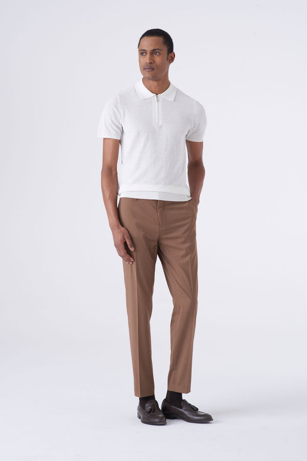 Polo in cotone con zip