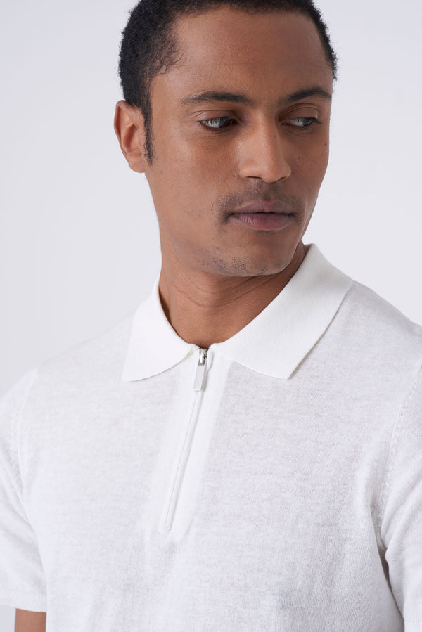 Polo in cotone con zip