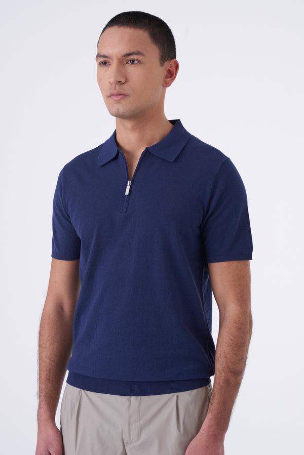 Polo in cotone con zip
