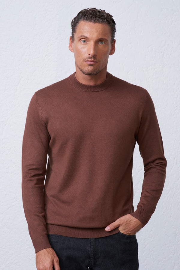 Maglia Girocollo con Lavorazione Texture