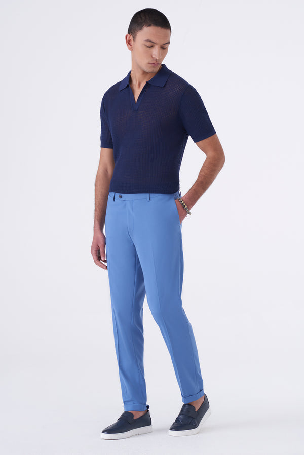 Polo traforata con collo bowling