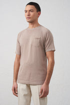 T-Shirt Sabbia in Maglia con Taschino