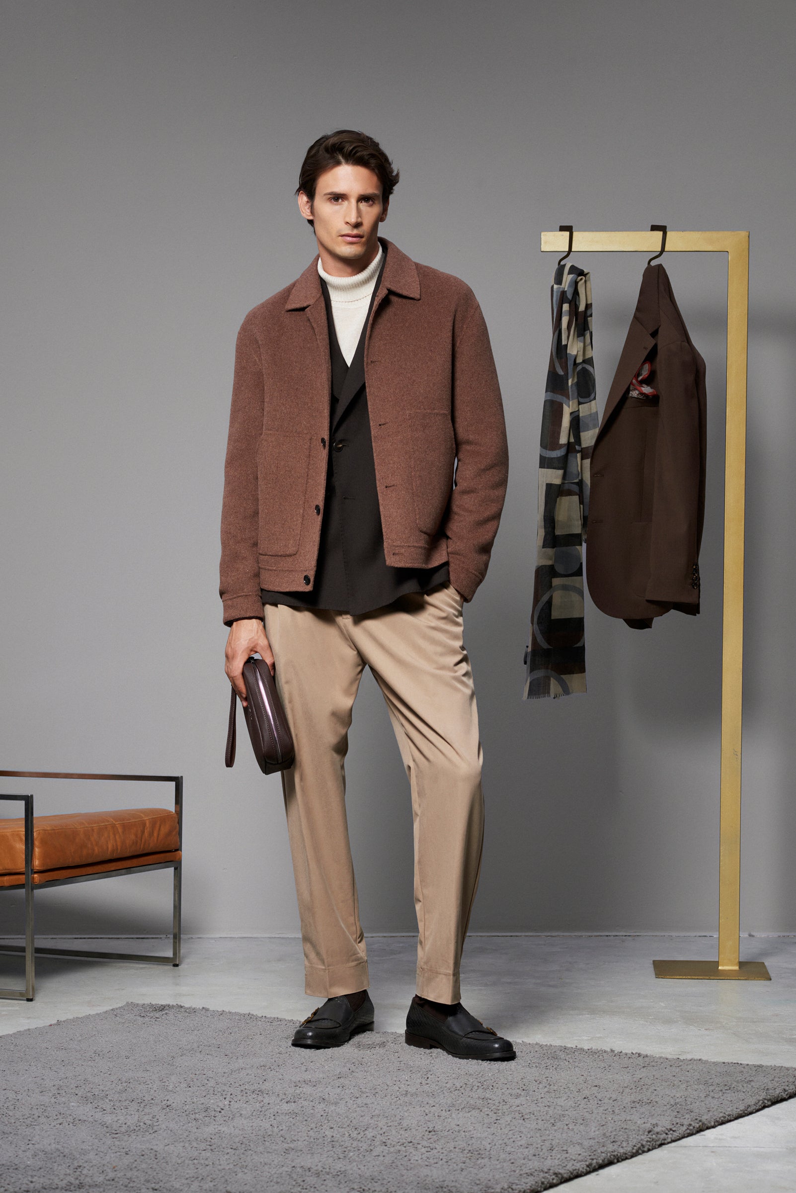 Look Suede d'autunno - capsule Terre di Tabacco Hitch Man