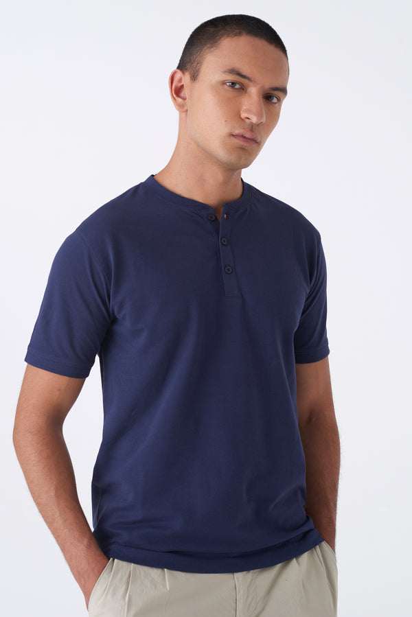 T-Shirt Piqué Girocollo 3 Bottoni