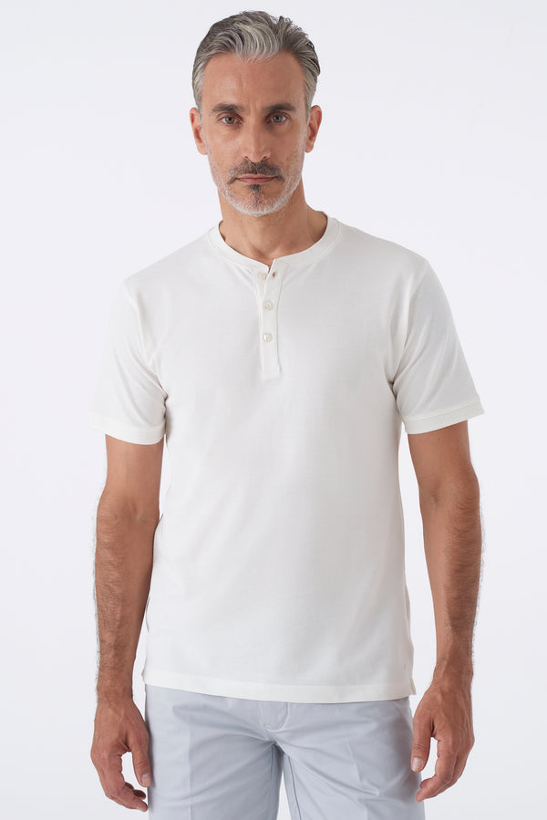 T-Shirt Piqué Girocollo 3 Bottoni