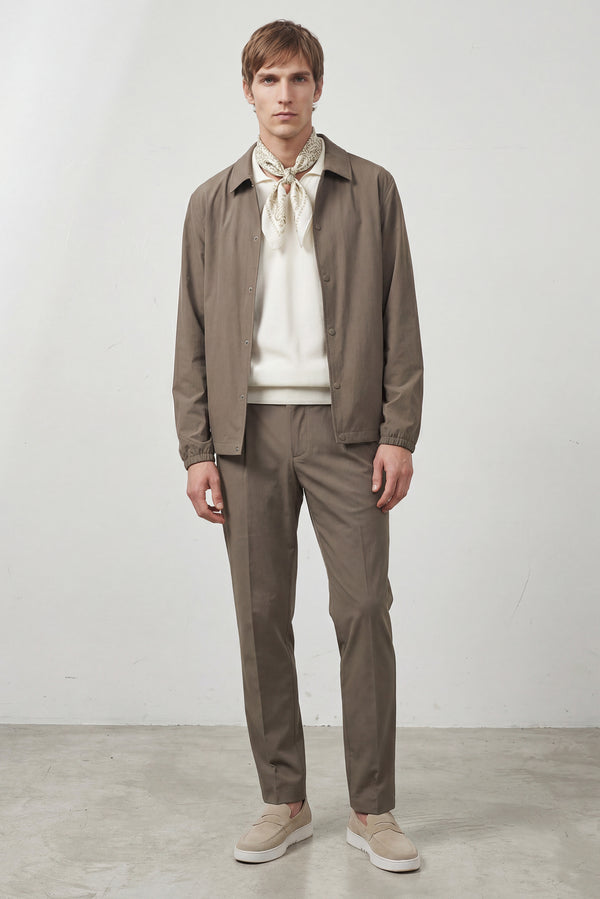 Overshirt Tecnica con Bottoni a Pressione Verde