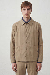 Overshirt in Tessuto Tecnico Stretch Beige