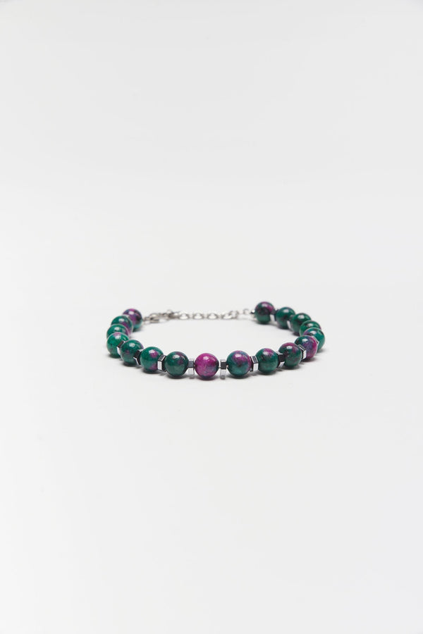 Steel and Green Stone Bracelet