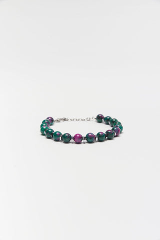 Steel and Green Stone Bracelet