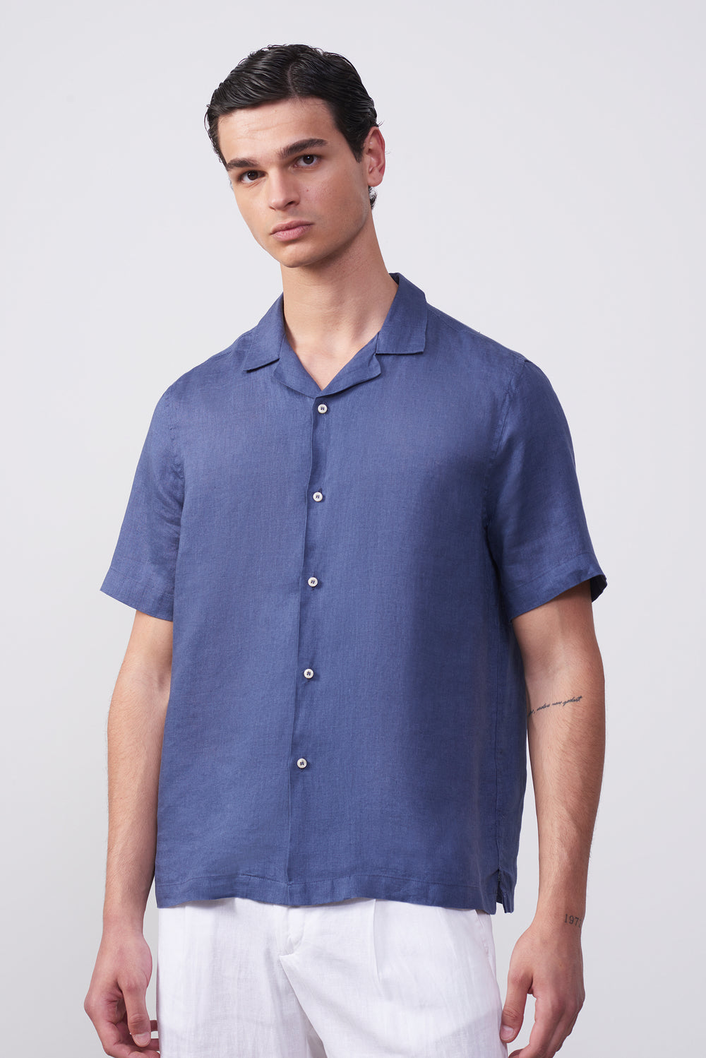 Camicia Bowling in 100% Lino