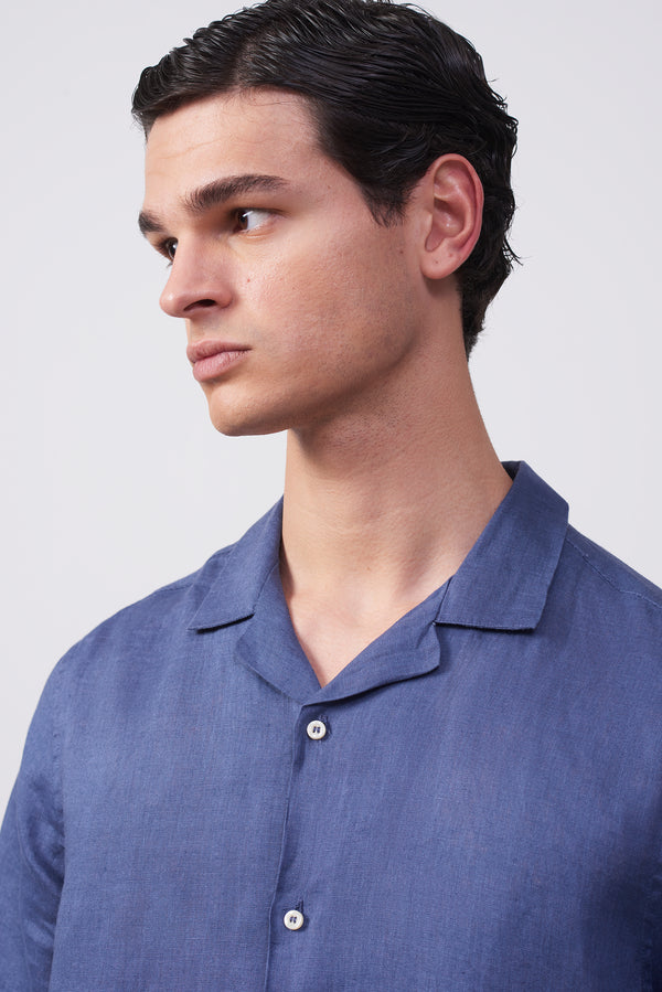 Camicia Bowling in 100% Lino