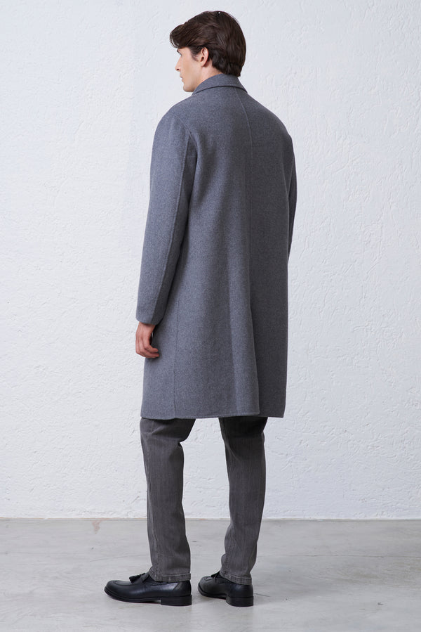 Cappotto Collo Camicia in Misto Lana
