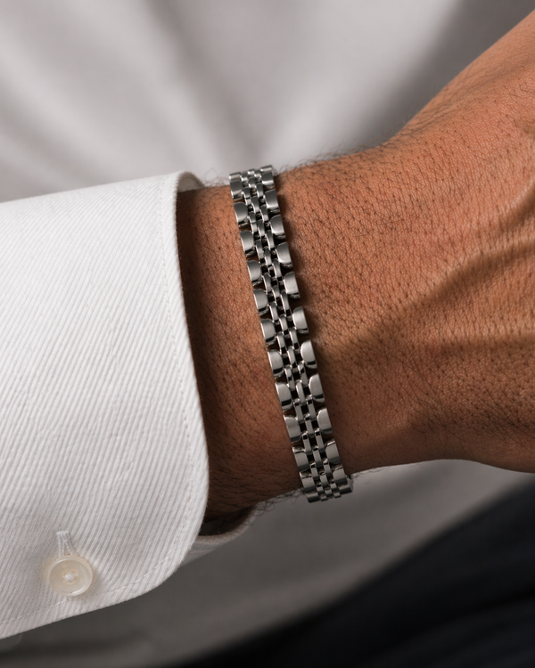 Bracciale acciaio maglia lucida