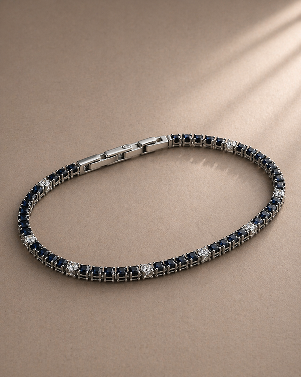 Bracciale Tennis Nero con punti luce