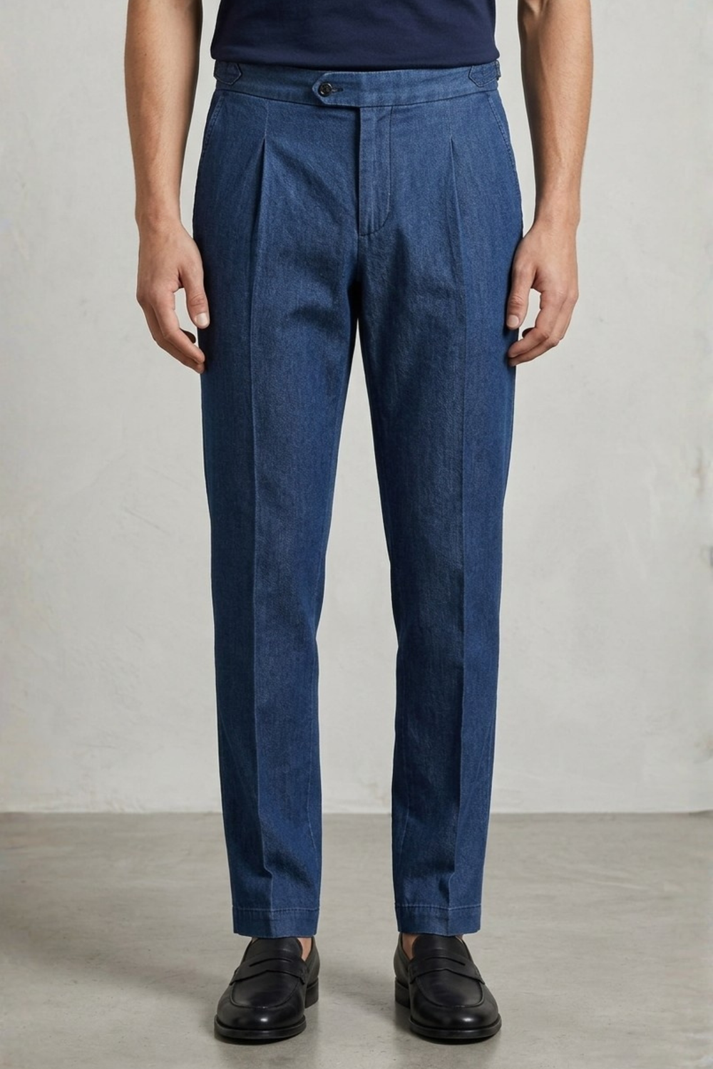 Jeans Leggero con Pinces e Regolatori