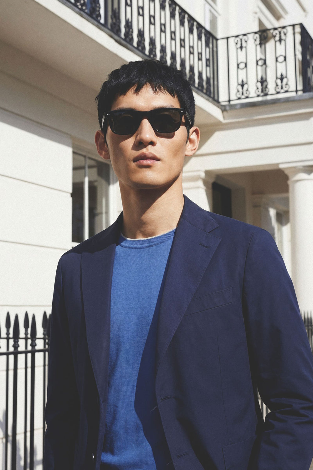 Giacca Blu  Decostruita in Cotone Stretch