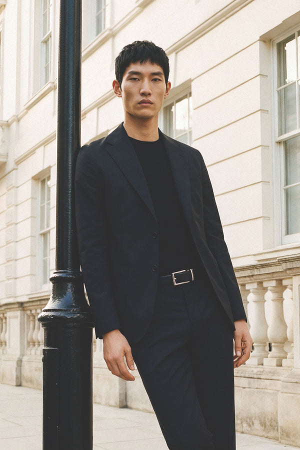 Giacca Nera  Decostruita in Cotone Stretch