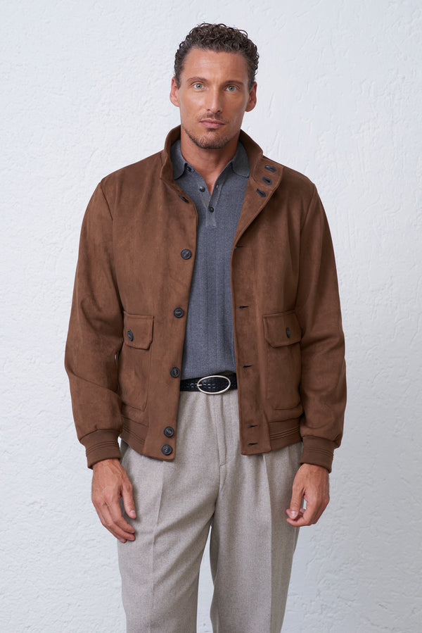 Bomber  Effetto Suede Stretch