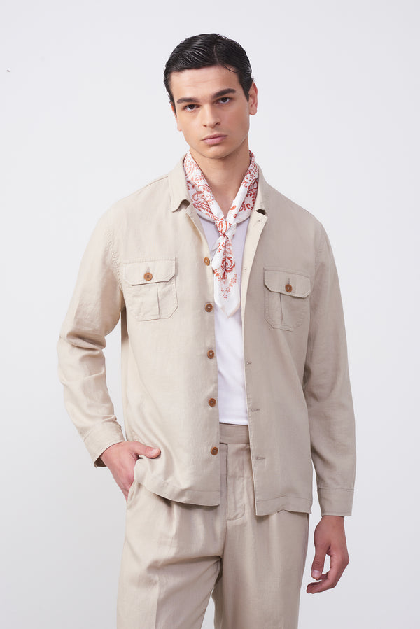 Overshirt in Lino e Cotone