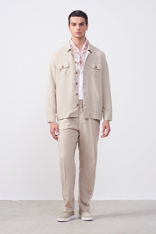 Overshirt in Lino e Cotone