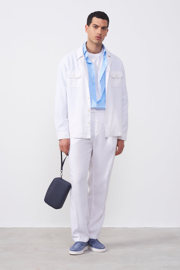 Overshirt in Lino e Cotone
