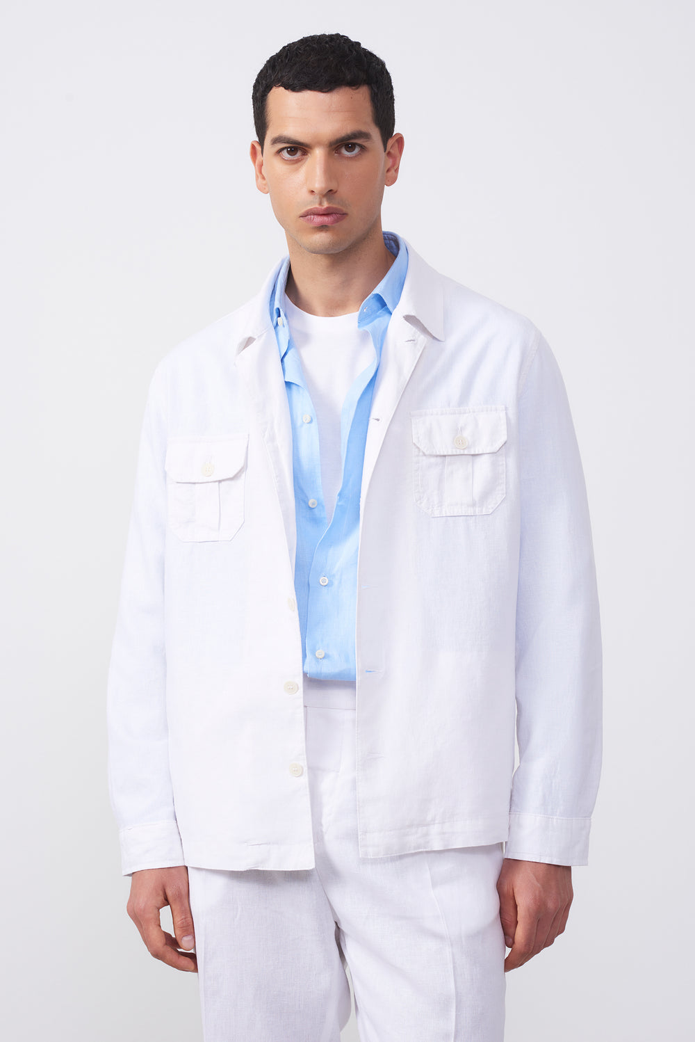 Overshirt in Lino e Cotone