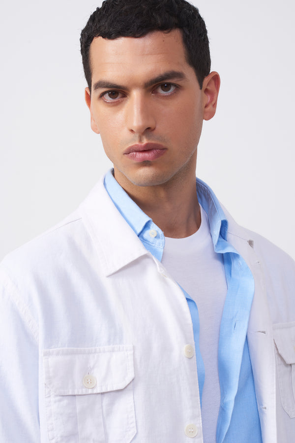 Overshirt in Lino e Cotone