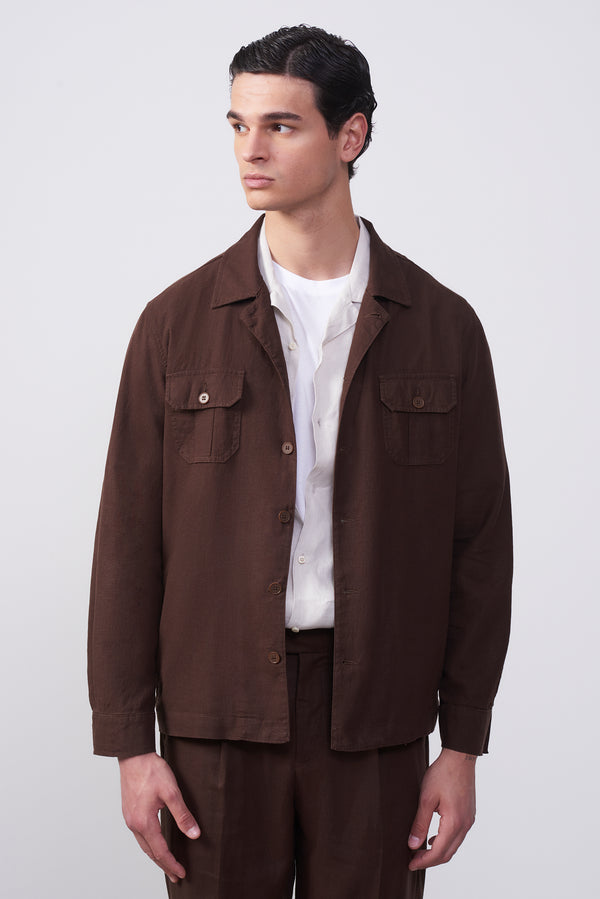 Overshirt in Lino e Cotone