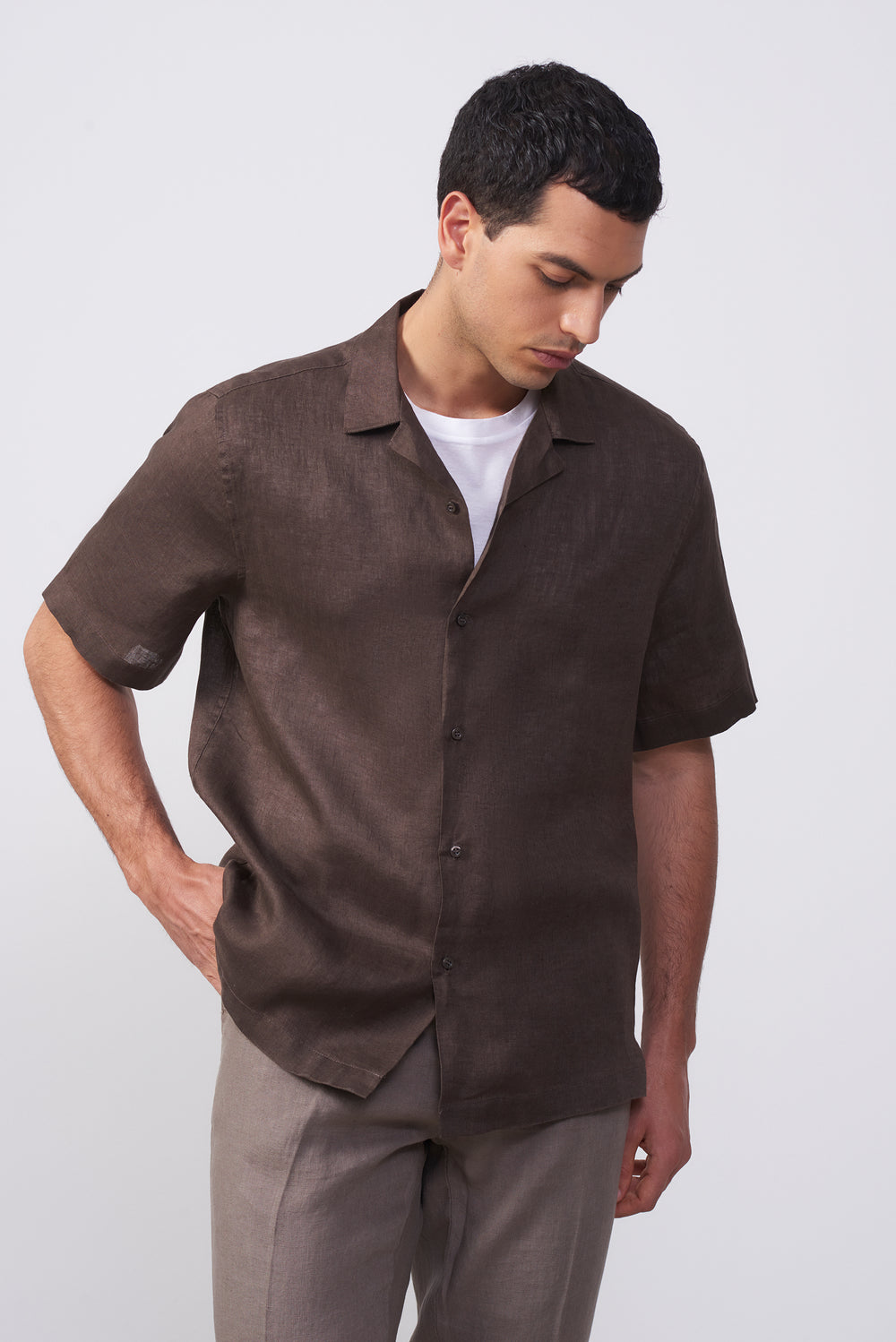Camicia Bowling Moro in 100% Lino