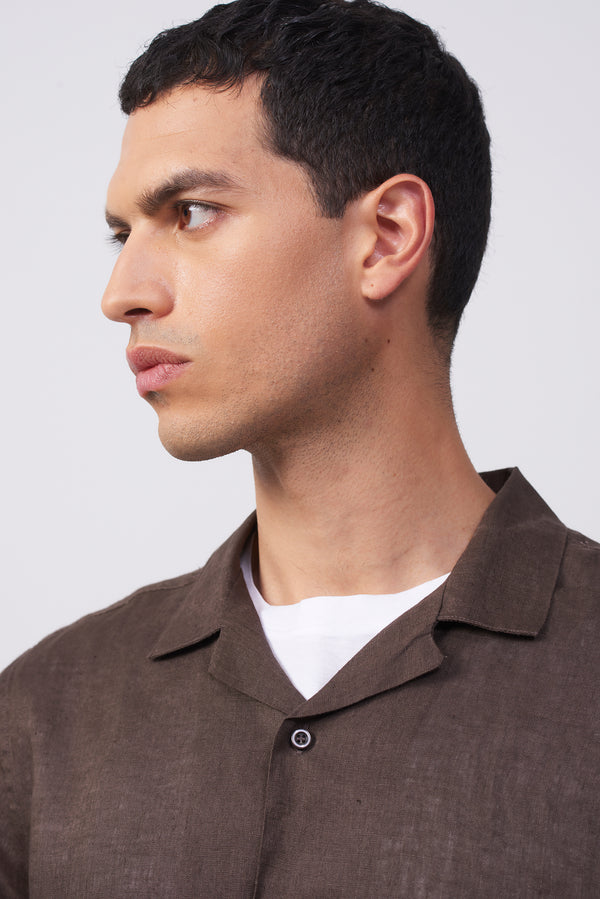Camicia Bowling in 100% Lino