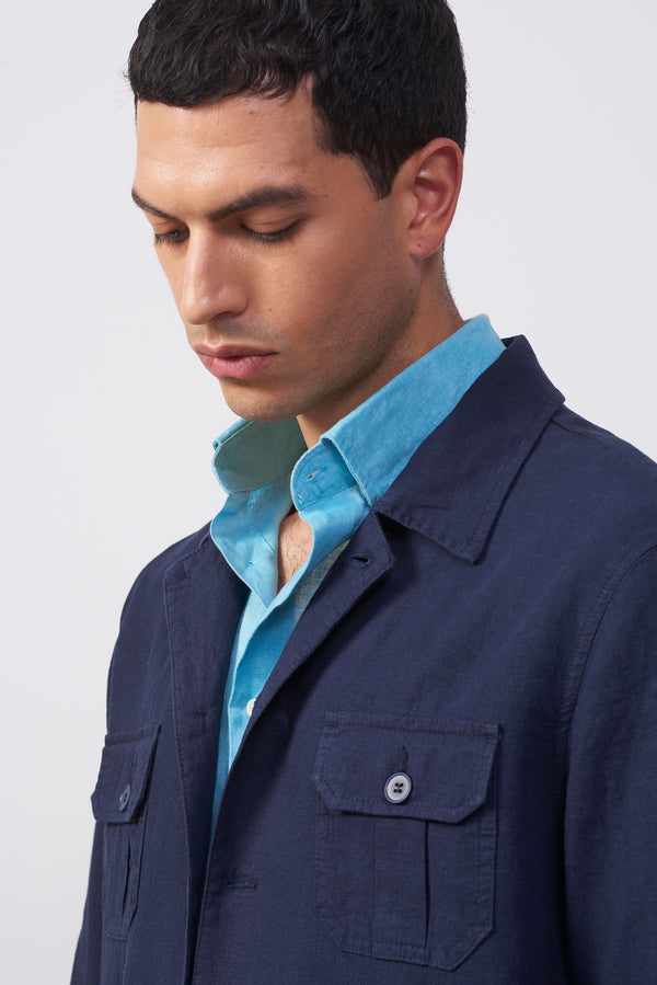 Overshirt in Lino e Cotone