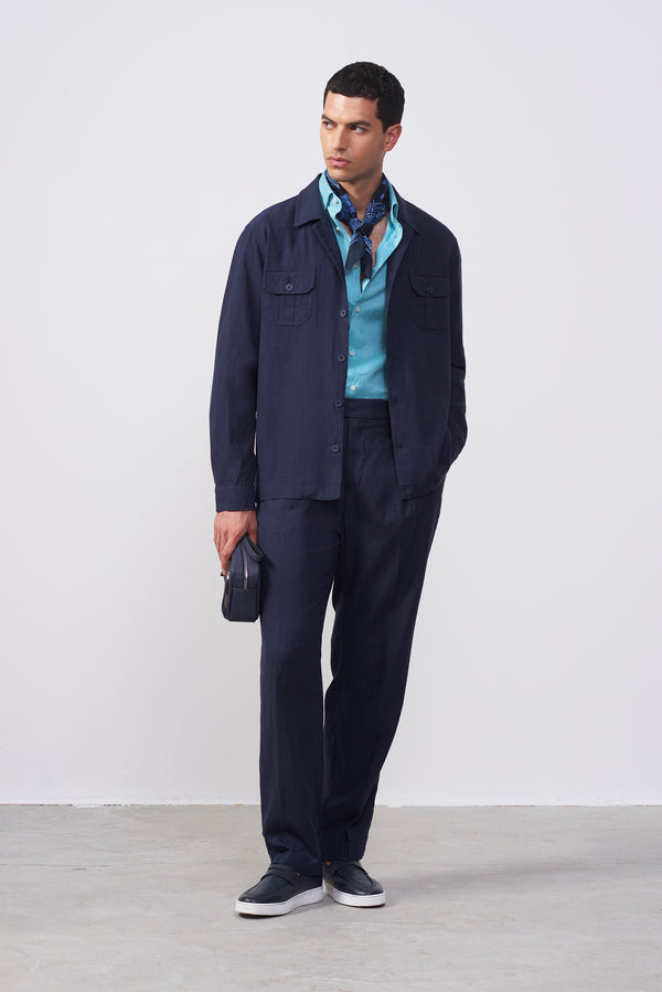 Overshirt in Lino e Cotone