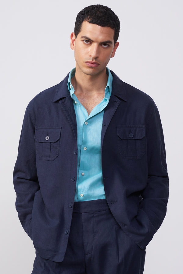 Overshirt in Lino e Cotone