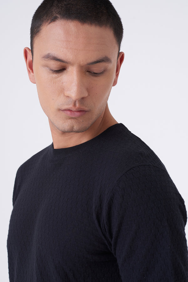 Maglia in filo con intarsio rettangolare