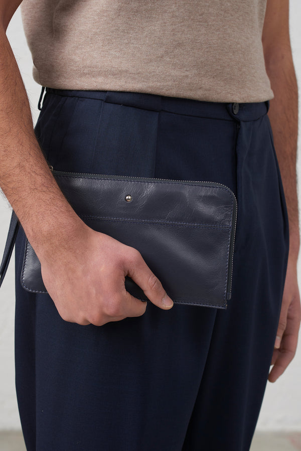 Pochette in Eco Pelle con Zip e Laccetto Removibile