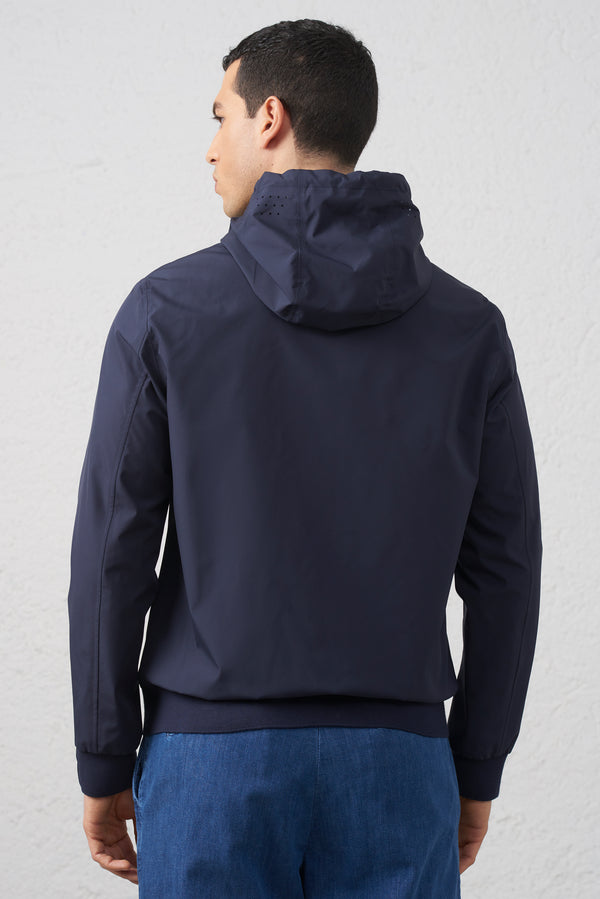 Parka corto antivento in tessuto tecnico