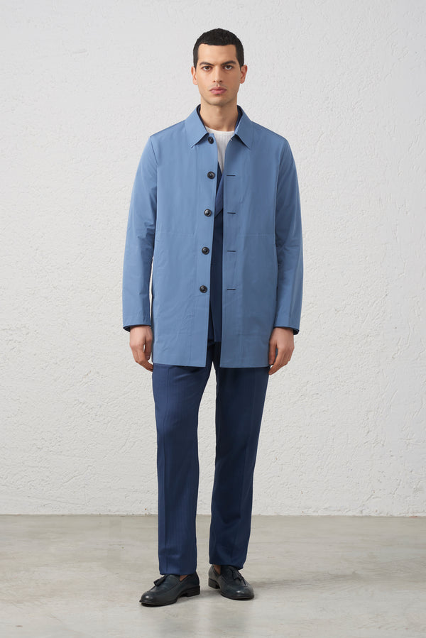 Spolverino regular fit in tessuto tecnico