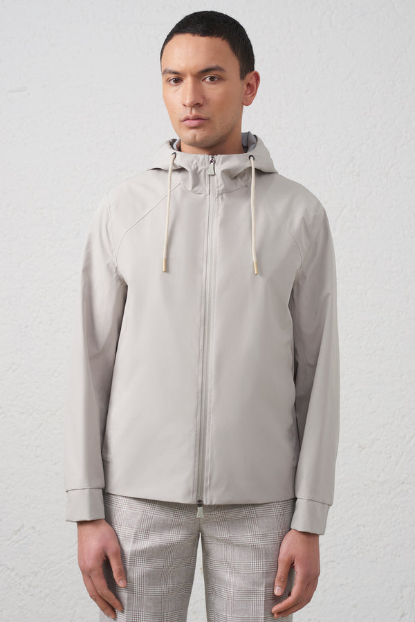 Parka corto antivento in tessuto tecnico Sabbia