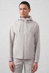 Parka corto antivento in tessuto tecnico Sabbia