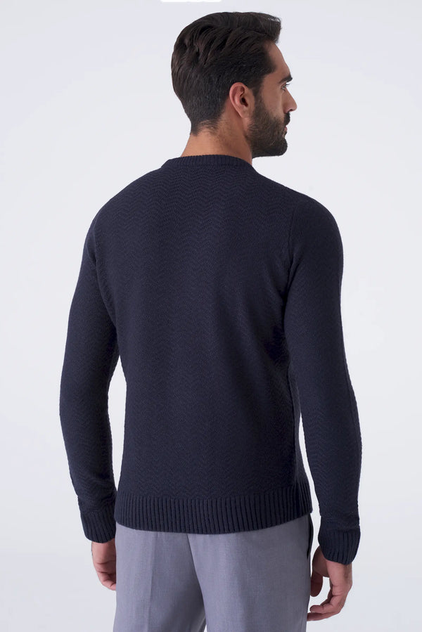 Herringbone pattern crewneck