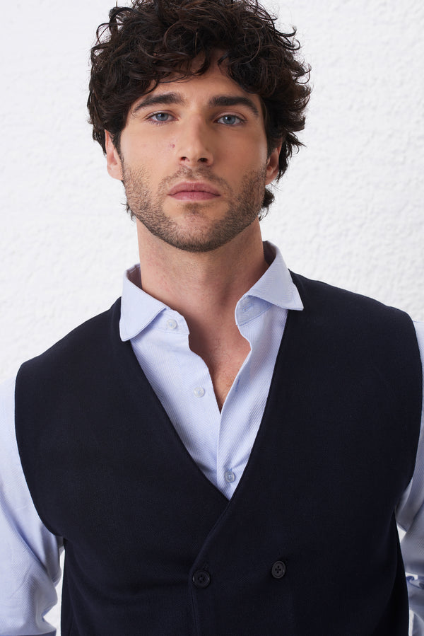 Gilet Doppiopetto Calato Chicco di Riso