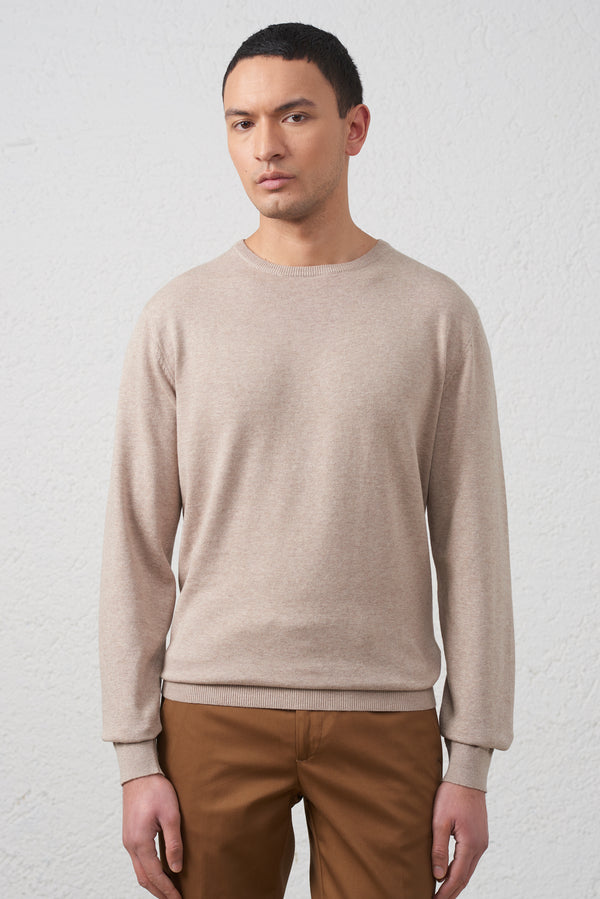 Maglia Girocollo in Cotone Filato 2/40