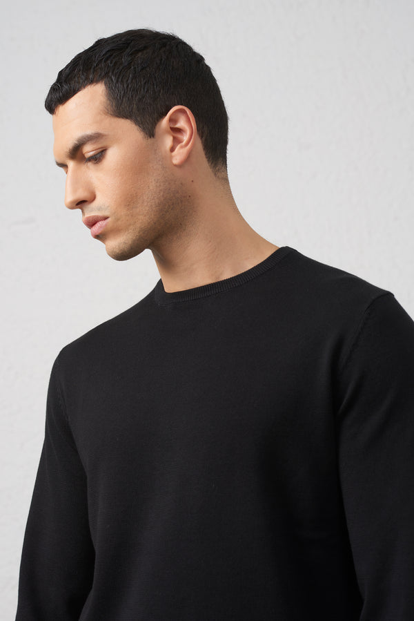 Maglia Girocollo in Cotone Filato 2/40