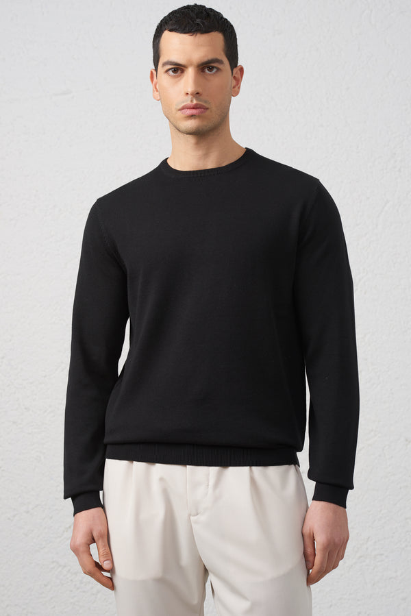 Maglia Girocollo in Cotone Filato 2/40