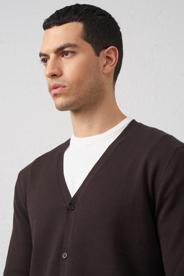 Cardigan Moro Basic in Cotone 100%